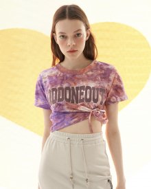 Tie-dye crop string T-shirts_Purple