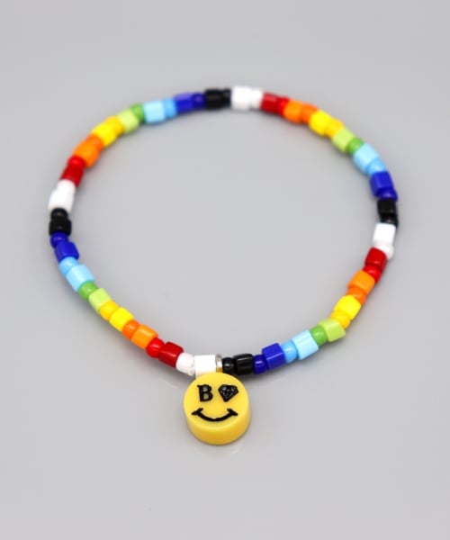 Smile pendant point square beads Bracelet 스마일 참 포인트 레인보우 사각비즈 팔찌