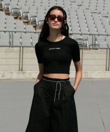 LOGO PRINT CROP T-SHIRT_Black [U1M0X405/99]