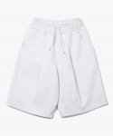 제로(XERO) Deep One Tuck Sweat Shorts [White Grey]