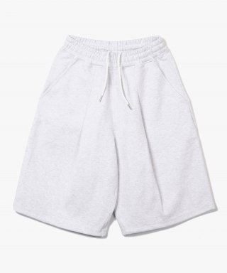 제로(XERO) Deep One Tuck Sweat Shorts [Whit...