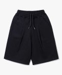 제로(XERO) Deep One Tuck Sweat Shorts [Black]