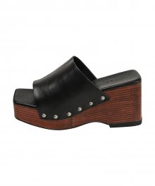 C SQUARE TOE WOOD PLATFORM MULES_BLACK