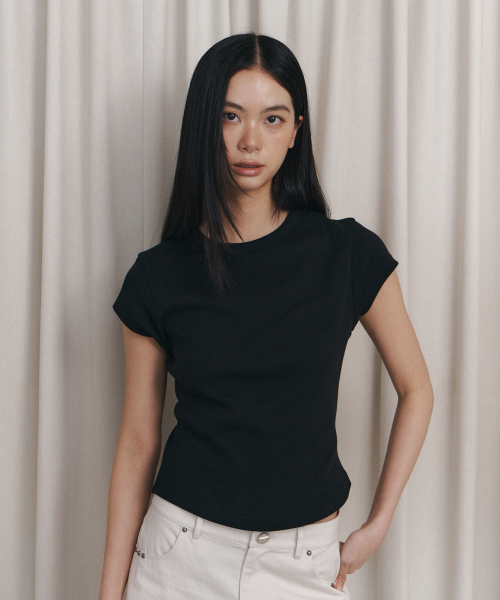 C 90S LINE BASIC T-SHIRT_BLACK