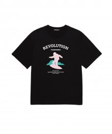 유니섹스 프리미엄 레볼루션2 반팔 티셔츠 (VNCTS217) 블랙