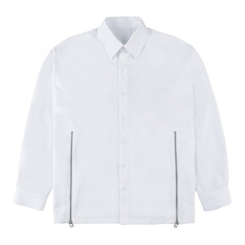 MUSINSA | OY CUTTING ZIPPER SHIRTS-WHITE