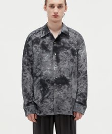 마블 오버핏 롱 셔츠 쉐도우 블랙