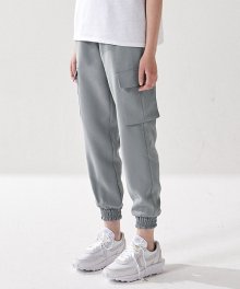 [컴포터블] 휴비스 미니멀 스탠다드 카고조거 슬랙스   blue gray [FOR WOMEN]