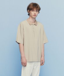 BEIGE SEMI OVER FIT POLO T-SHIRTS TNTS1E709I2