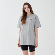 바비 백로고 오버핏 티셔츠_멜란지그레이