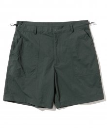 7inch fatigue short pants green