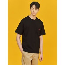 [GREEN BEANPOLE] Unisex 블랙 싱글 포켓 티셔츠 (BC1442N225)