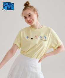 유미의 세포들 남녀공용 반팔 티셔츠 4 Pale Yellow