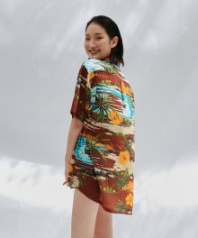 Sunset Beach Long Shirts - Coconut Brown