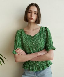 Rita Blouse_Dot Green