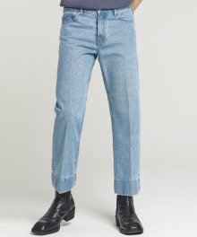 Crop Stitch Jeans - L/Blue