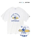 커버낫(COVERNAT) 쿨 코튼 엔조이 서핑 티셔츠 화이트