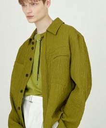 YELLOWGREEN 3D DETAIL CRINCLE SHIRTS JACKET(BLJ014)