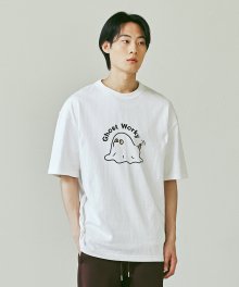 GHOST WORKY TEE _ WHITE