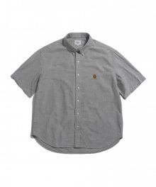 Crest Oxford S/S Over Shirts Olive Grey