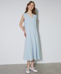 비먼(VIMUN) 패널 플레어드 슬리브리스 드레스(하늘)