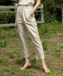 SI PT 7030 High Waist Linen Pants_Light beige