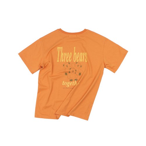 3 BEARS 오버 핏 티셔츠_오렌지