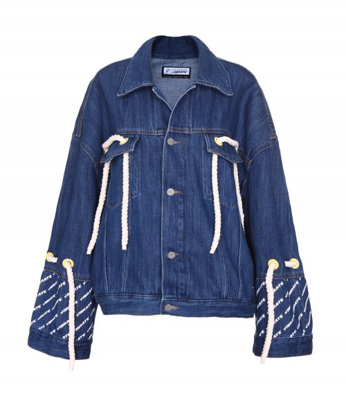 ROPE DETAIL AMERICAN DENIM JACKET BLUE
