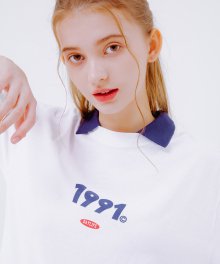 1991 카라 반팔 티셔츠 (화이트)
