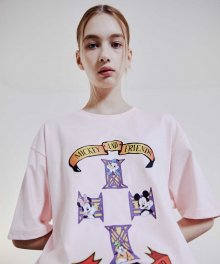 [ORDINARYPEOPLE X DISNEY] MICKEY AND FRIENDS PINK T-SHIRTS