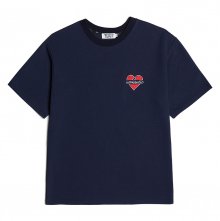노맨틱 로고 오버핏 1/2 티셔츠 네이비