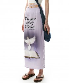 Holy Spirit Satin Strappy Skirt Lavender