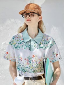 FLOWER PIPING BLOUSE (GREEN)