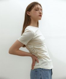 21SR SWAY CURVED T-SHIRTS (BUTTER CREAM)