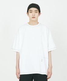 CTRS ST LABEL OVER S/S TEE WHITE