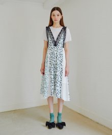 Layer Pattern Sleeveless Dress  Ivory