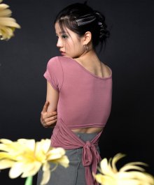 (CTD2) 니니 백 리본 티셔츠_핑크
