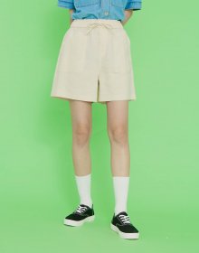 STRING LINEN SHORT PANTS BEIGE