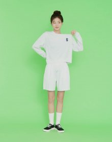 S LOGO SHORT TRAINING PANTS M/WHITE