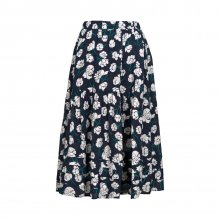 FLOWER GATHER LONG SKIRT NAVY