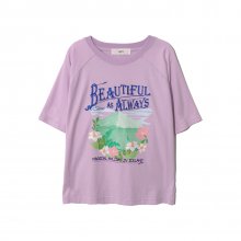 FLOWER PRINT T-SHIRTS L/VIOLET