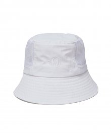 [unisex]S LOGO MESH WHITE BUCKET HAT