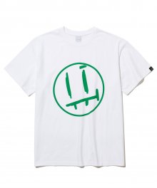 [FACE LINE] BIG FACE T-SHIRTS_WHITE/GREEN