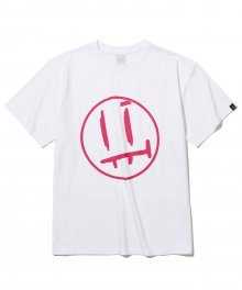 [FACE LINE] BIG FACE T-SHIRTS_WHITE/PINK