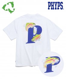 (100TH ANNIVERSARY)FISH FLAPPING TEE WHITE