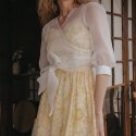 쎄무아듀(CEST MOIDEW) Cross blouse flower dress set
