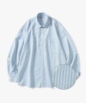 다이아몬드 레이라(DIAMOND LAYLA) Linen Big Overfit Crayon Stripe Shirt S81 Light Blue