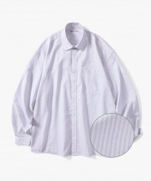Linen Big Overfit Crayon Stripe Shirt S81 Light Lilac