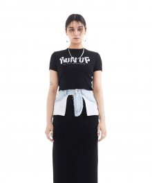 UL:KIN X TXT_RUN UP Print Tight T-Shirts_Black