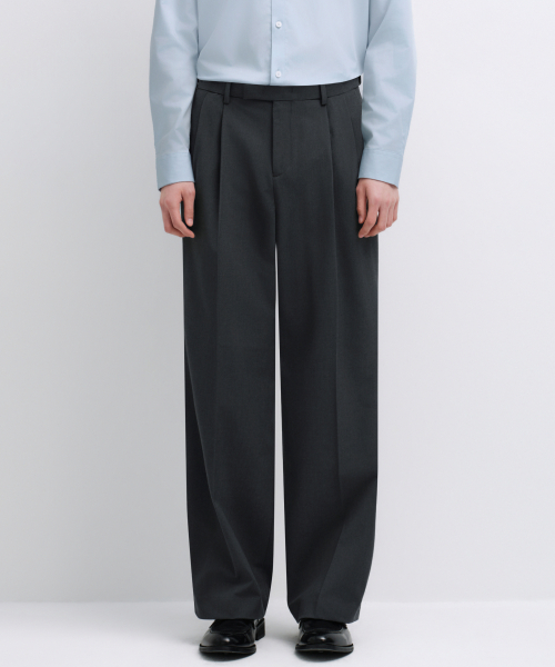 REAL WIDE HIDDEN BANDING SLACKS GREY